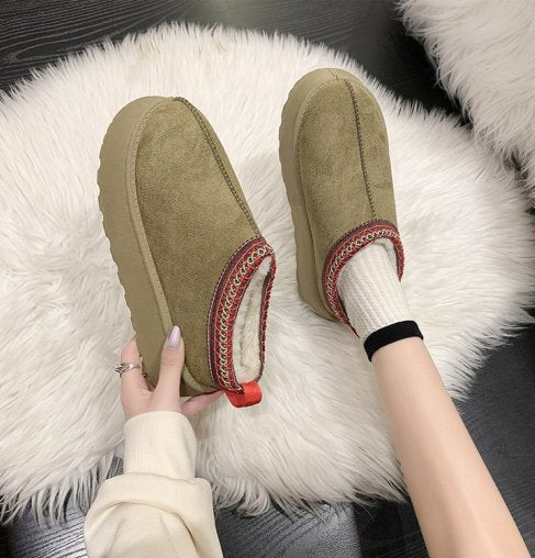 Fleece Lined Platform Slippers