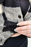 Cropped Fleece Plaid Jacket