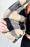 Cropped Fleece Plaid Jacket