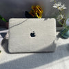 A laptop case cover for MacBooks with a plush exterior that is white - Fleece Chic