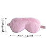 The dimensions of a Faux Fur Sleep Mask by Fleece Chic.