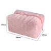 The dimensions of a fur bag that is pink - Fleece Chic