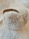 Fur Earmuffs that are light brown by Fleece Chic.