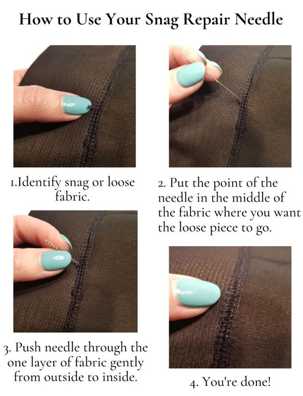 Instructions on using a snag repair needle - Living a Sweeter Life