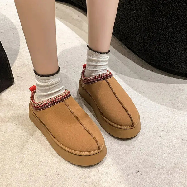Fleece Lined Platform Slippers