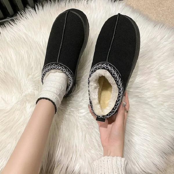 Fleece Lined Platform Slippers