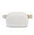 A white teddy hip bag with gold clasp by Fleece Chic.