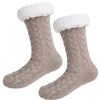 Beige Slipper Socks - Fleece Chic