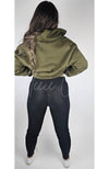 Fleece lined pants with a sherpa lining have their backside displayed - Fleece Chic