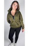 Fleece lined pants are paired with a green tracksuit top - Fleece Chic