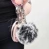 Faux Rabbit Pom Pom Keychain