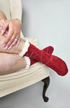 Cozy feet in red slipper socks - Fleece Chic