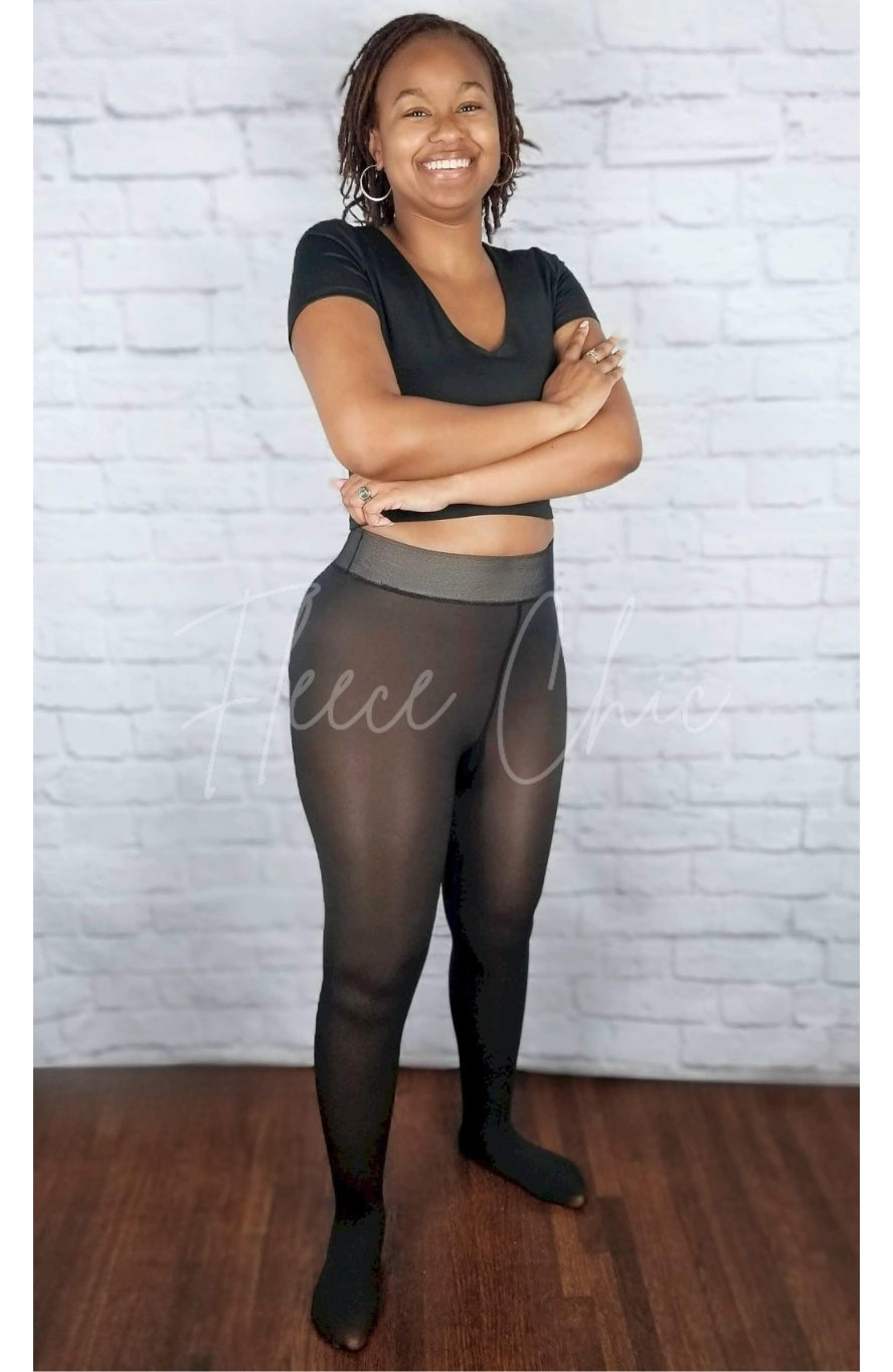 Cutecore Clothes Women's Fleece-Lined Tights – Winter Warmth That