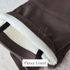 Fleece lined yoga leggings have their soft interior displayed - Fleece Chic