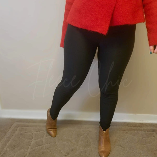My Myself and I Faux Leather Wide Waistband Leggings Simply Me