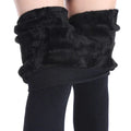 Winter tights with fleece inside are pulled down to show their fuzzy lining - Fleece Chic