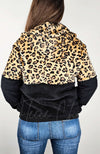 Plush Drawstring Leopard Hoodie