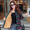 fuzzy flannel with a fleece lining in green, red, and blue plaid - Fleece Chic