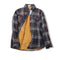 A long sleeve flannel with a fleece lining in blue and brown - Fleece Chic